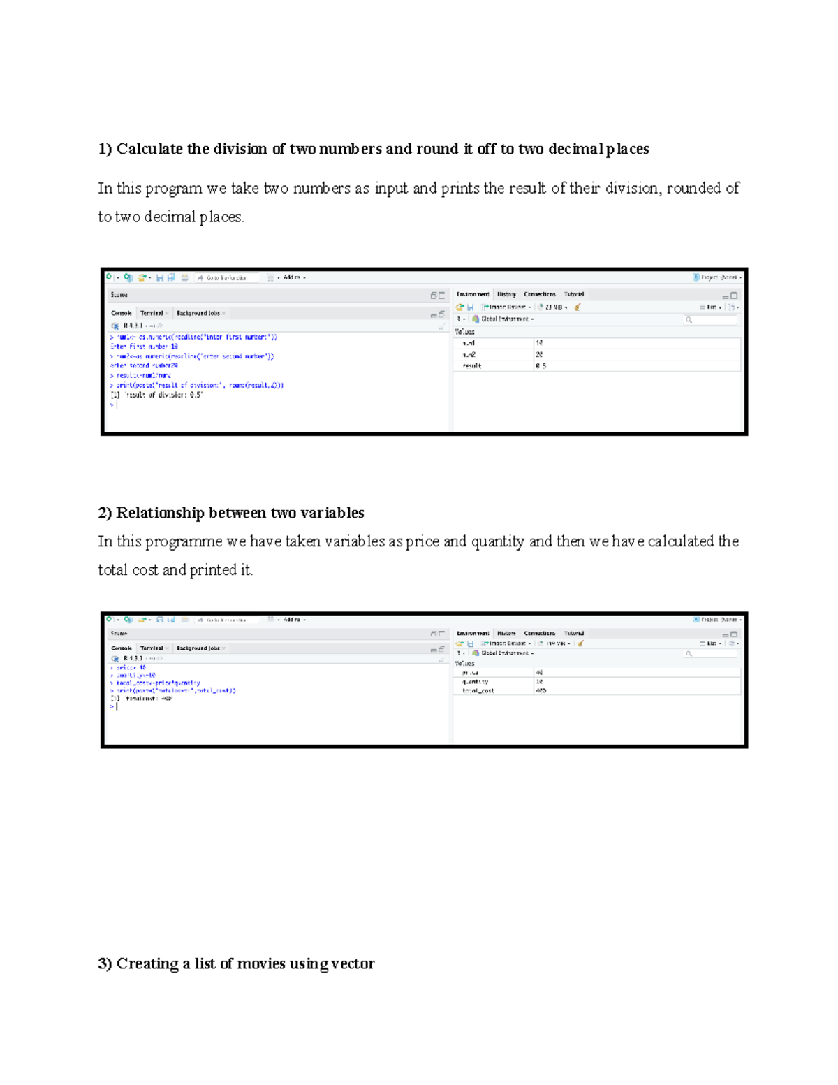 R programming - Calculate the division of two numbers and round it off ...