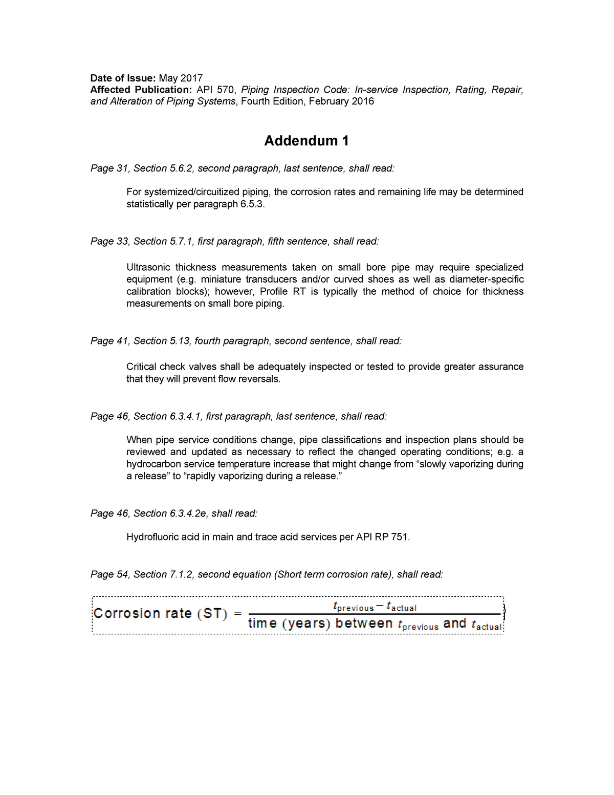 API 570 Addendum 1 Date Of Issue May 2017 Affected Publication API   Thumb 1200 1553 