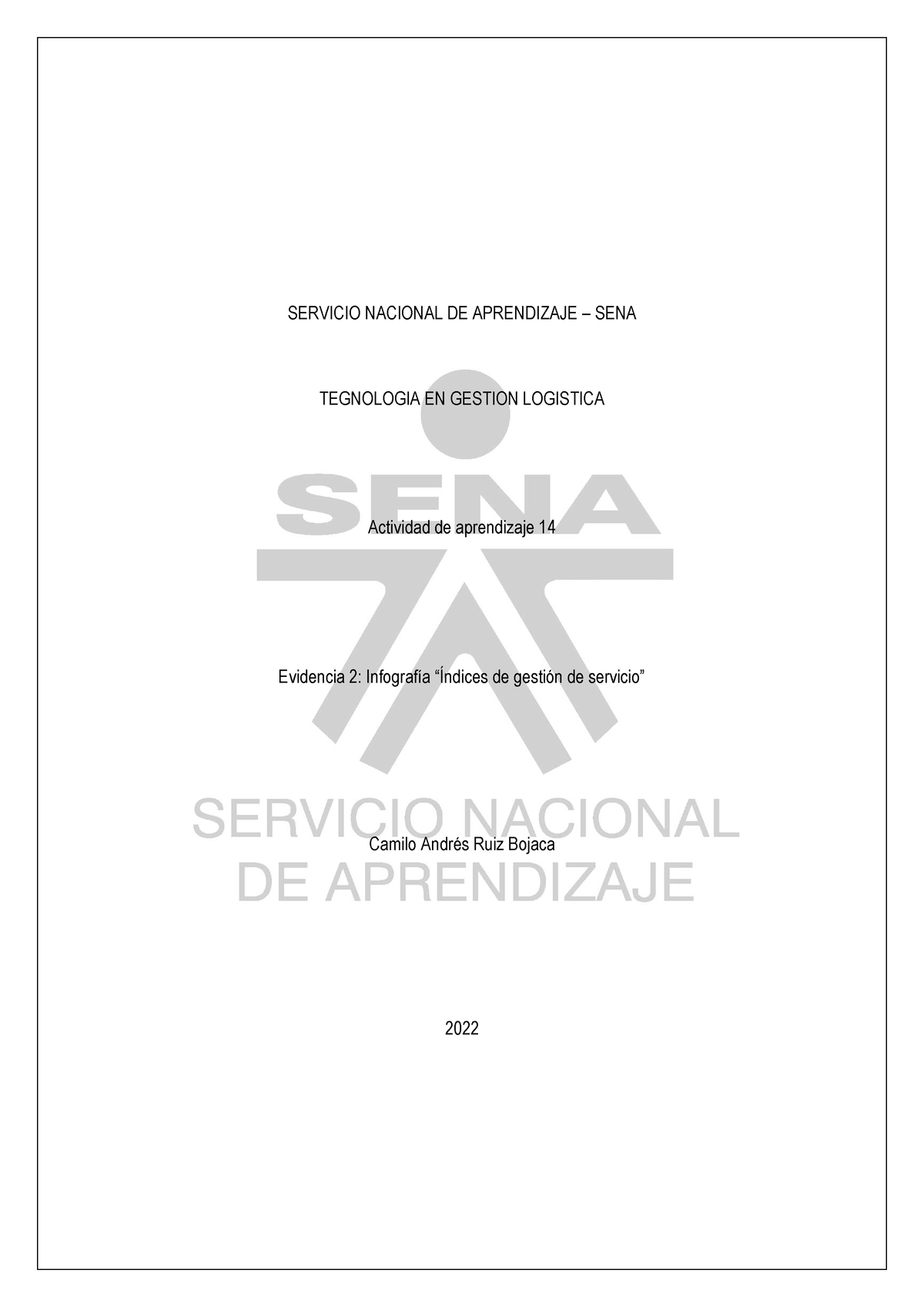 Evidencia 2 Infografía “Índices De Gestión De Servicio” Servicio Nacional De Aprendizaje 4038