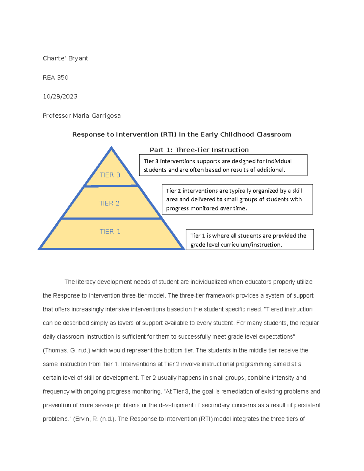 Response to Intervention (RTI) in the Early Childhood Classroom ...