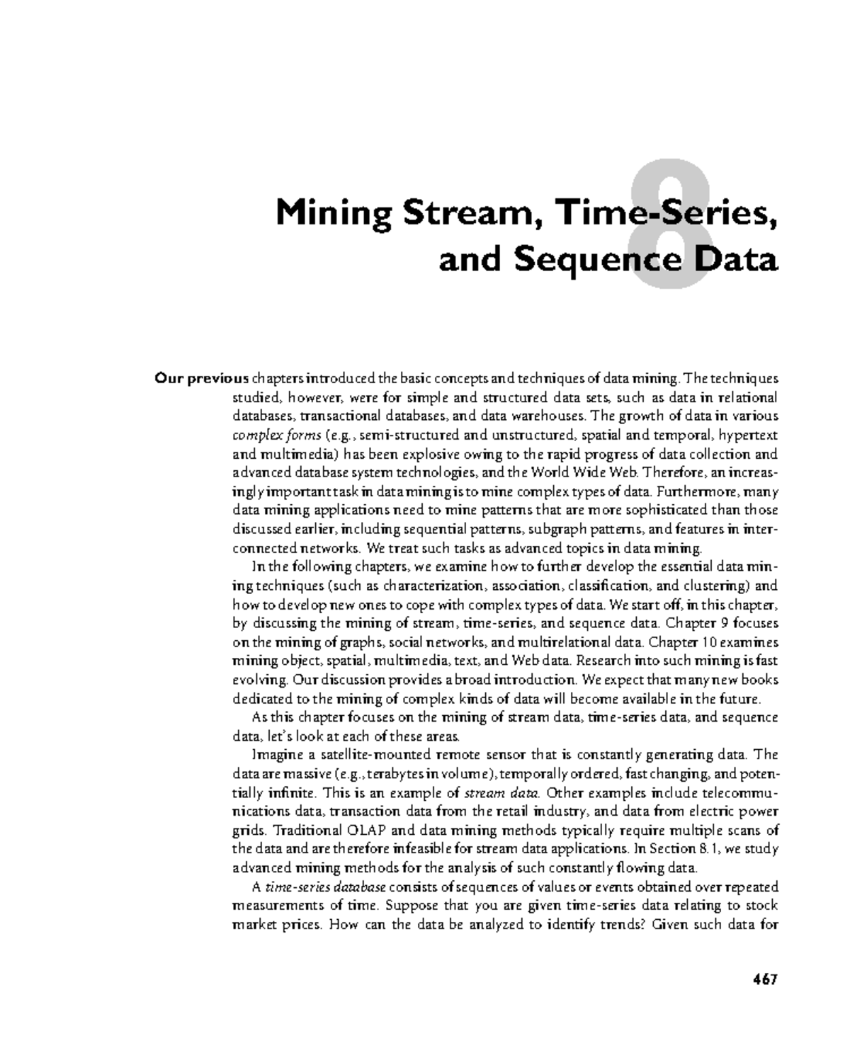Time sereis - 8 Mining Stream, Time-Series, and Sequence Data Our ...