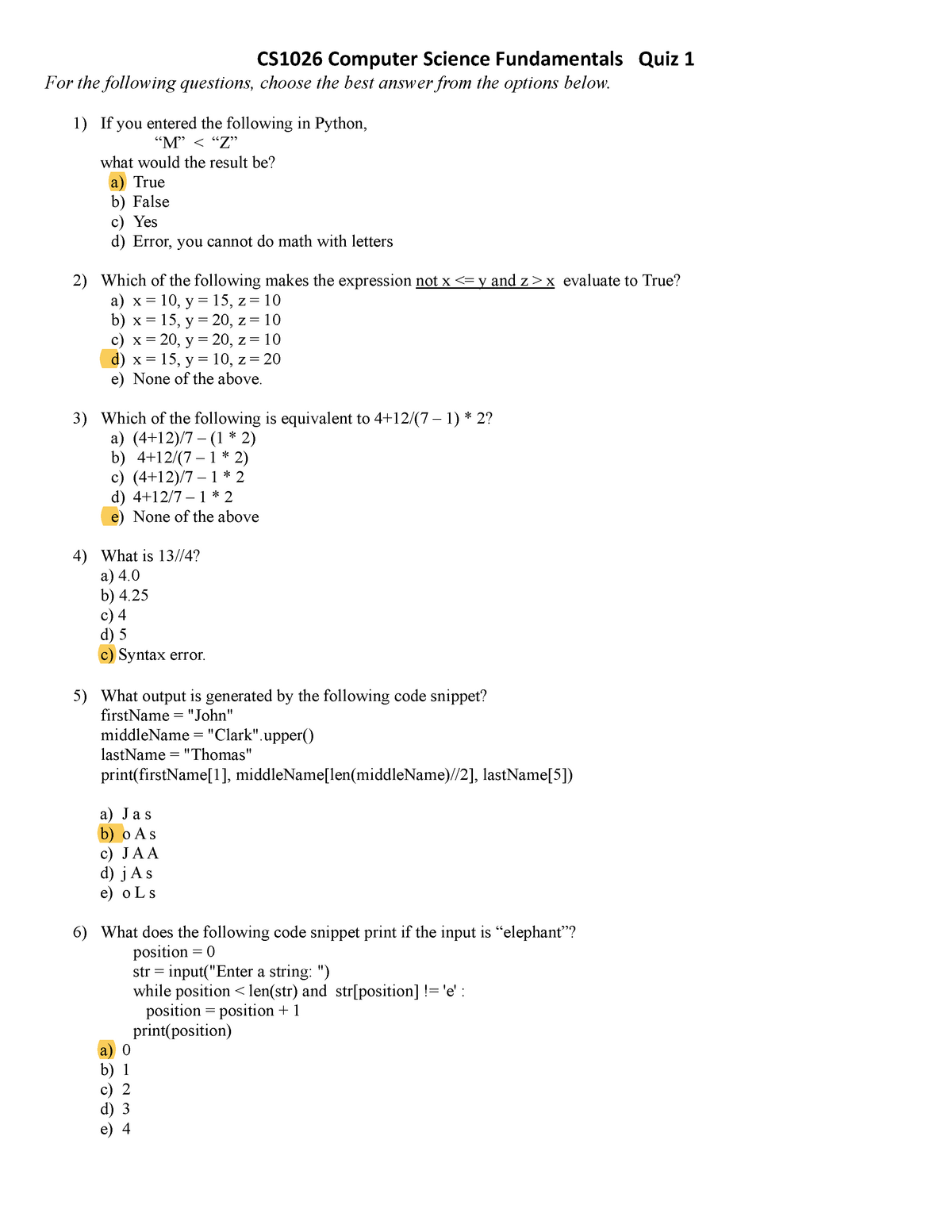 Quiz 1 Fall Quiz 1 Cs1026 Computer Science Uwo Studocu