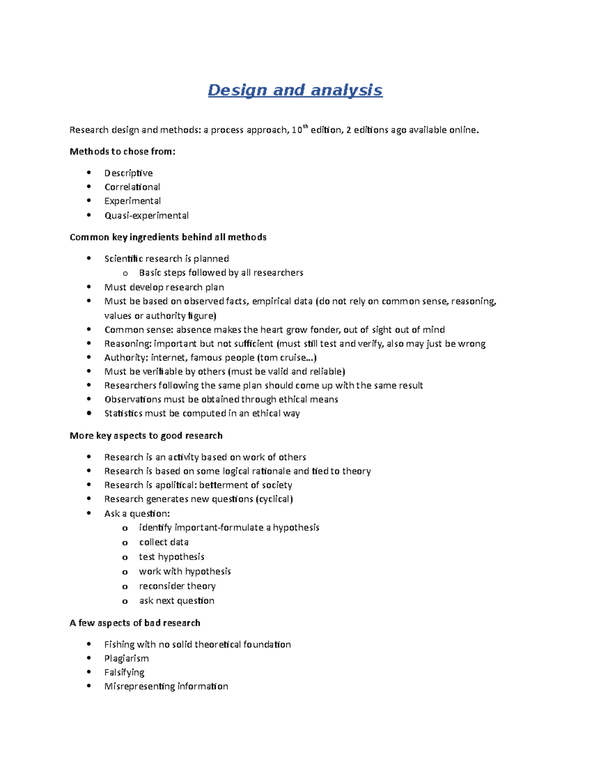 Design and Analysis - Lecture notes All - Design and analysis Research ...