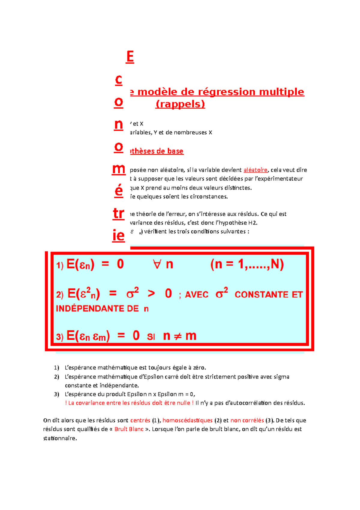 Économétrie appliquée à la finance - Chapitre I – Le modèle de ...