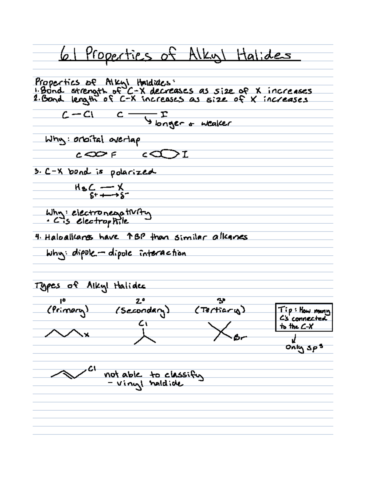 6.1 Properties of Alkyl Halides - CHEM 2510 - Studocu