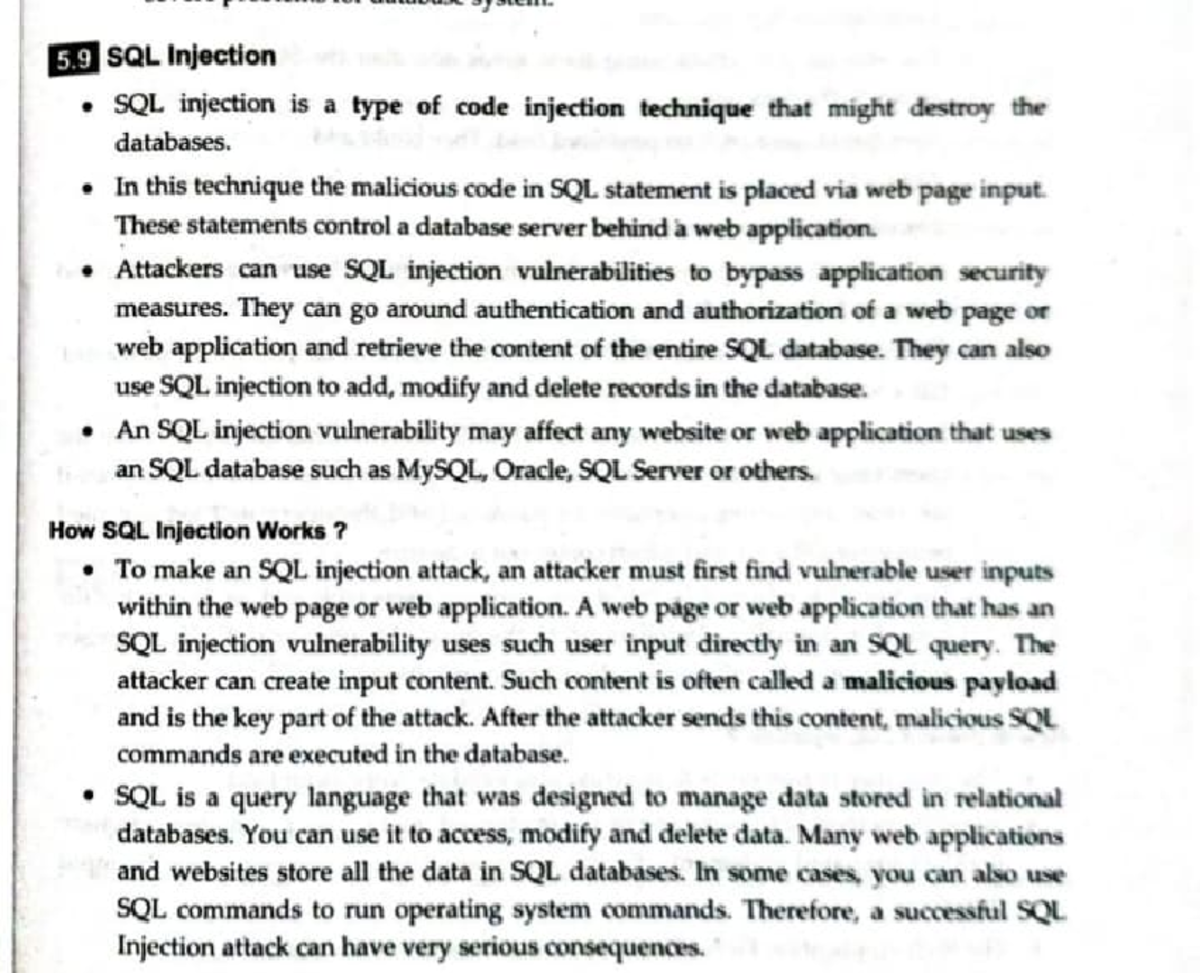 SQL Injection - Nil - 5 SQL Injection 