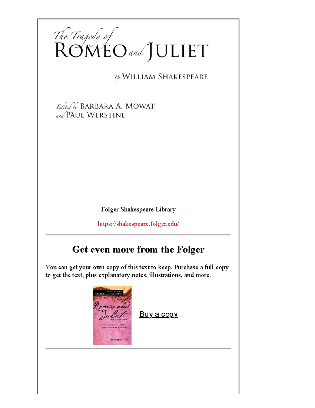 Romeo-and-juliet PDF Folger Shakespeare - Get even more from the Folger ...