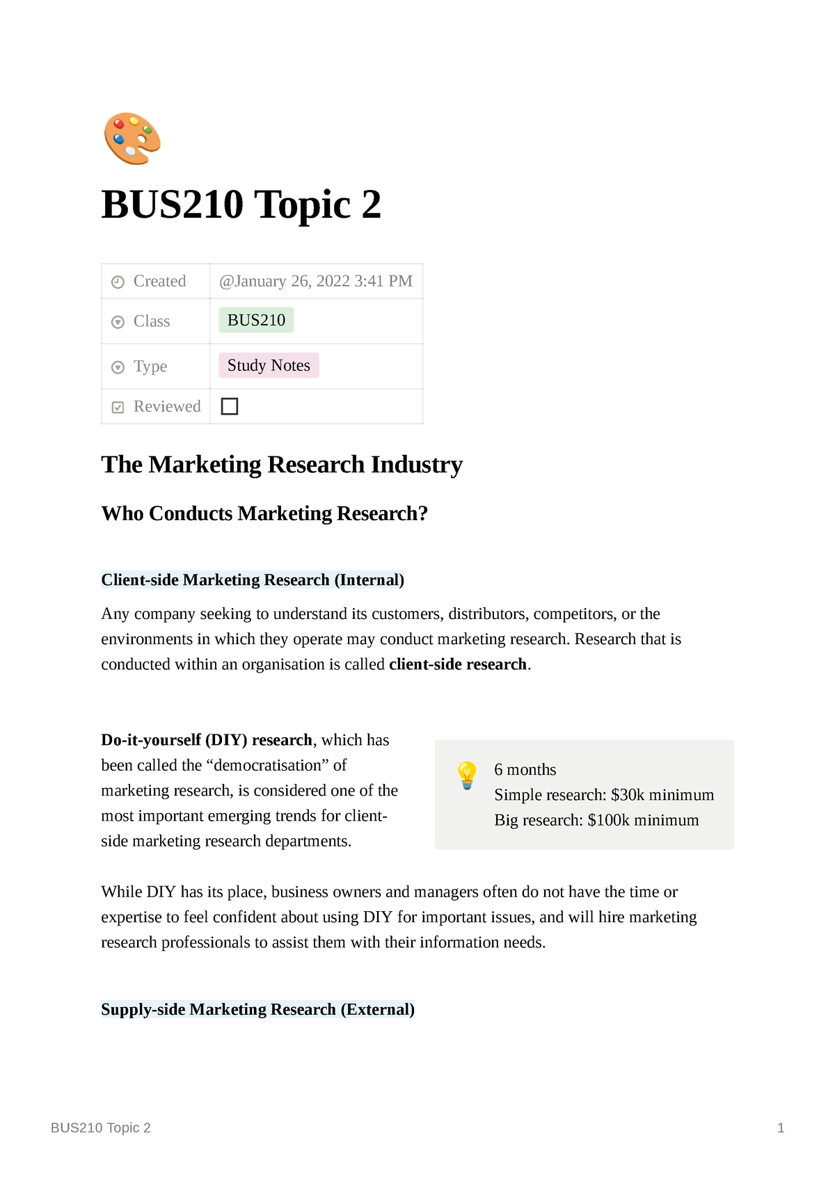 BUS210 Topic 2 Notion - BUS210 Topic 2 1 BUS210 Topic 2 Created Class ...