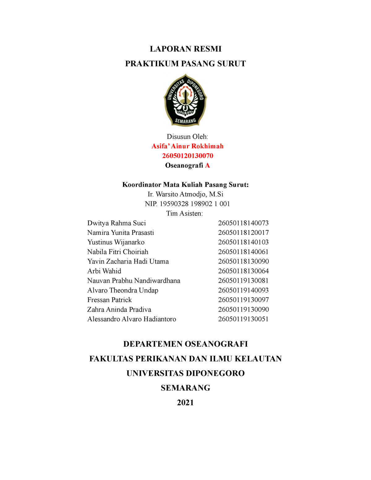 Asifa' Ainur R 2605012013 0070 Ose A Laporan Resmi Modul 2 - Praktikum ...