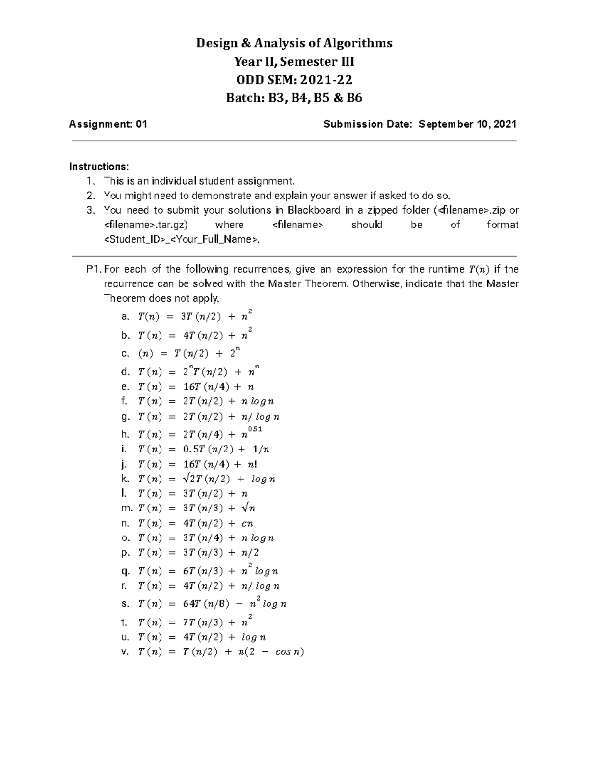 DAA Assignment 01 - Data structure - Design & Analysis of Algorithms ...