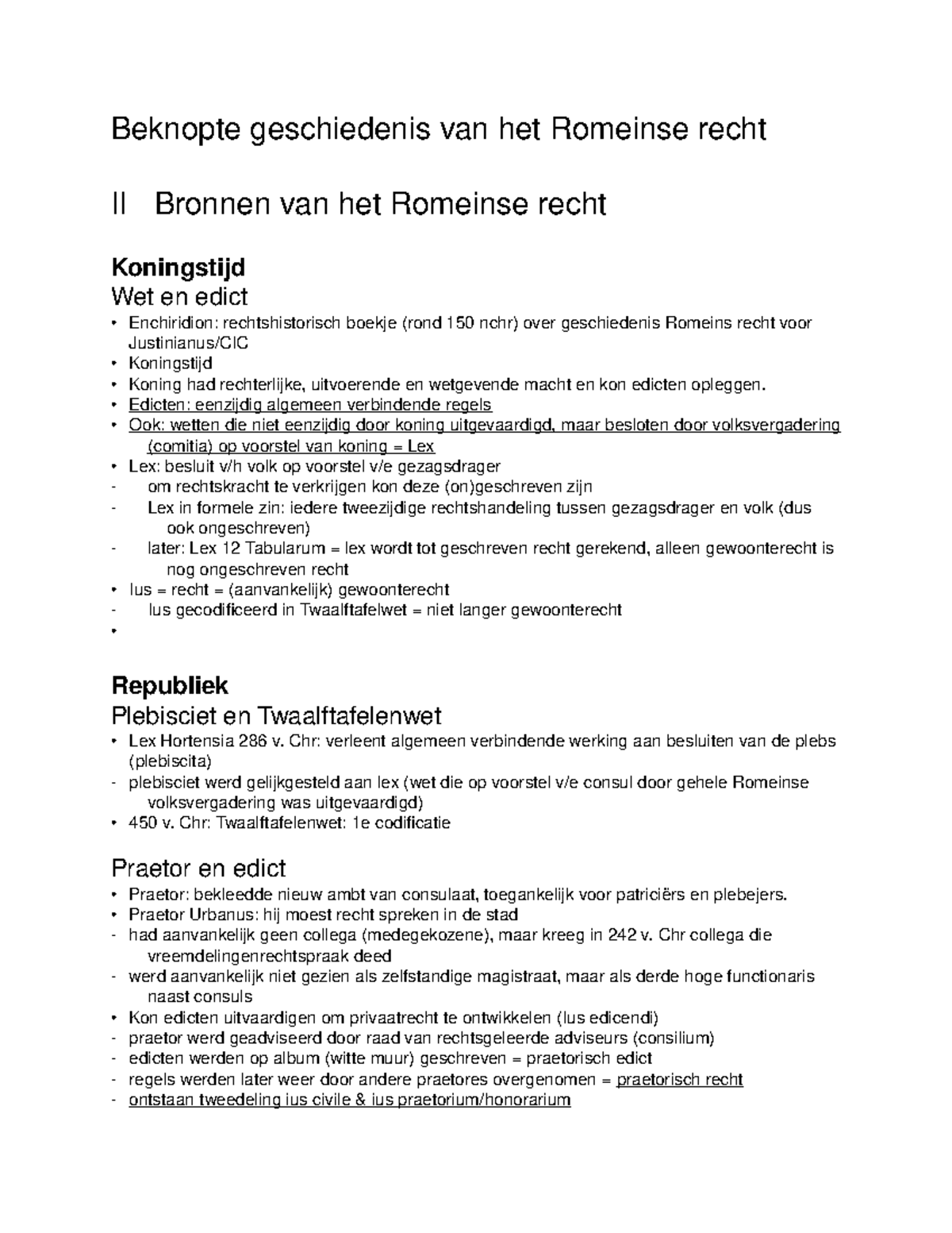 Samenvatting Beknopte Geschiedenis Van Het Romeinse Recht - Beknopte ...