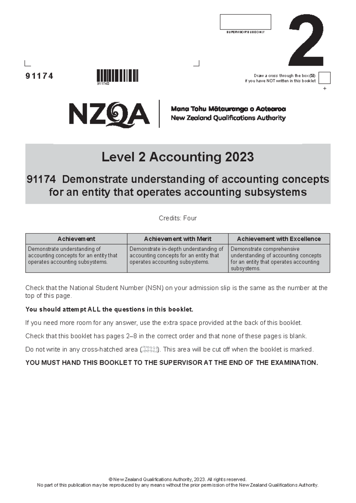 91174-exm-2023 - Past paper level 2 - 911740 2 9 11 7 4 © New Zealand ...