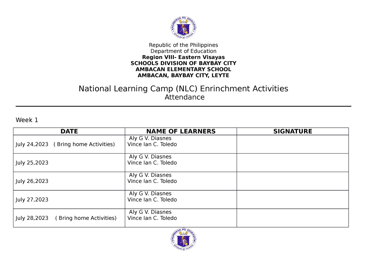 nlc-a-ttendance-national-learning-camp-republic-of-the-philippines