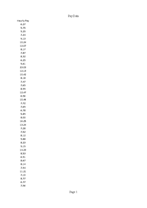 Ex Sheet 1 - Class 1 - ECON10072 Advanced Statistics Exercise Sheet 1 ...