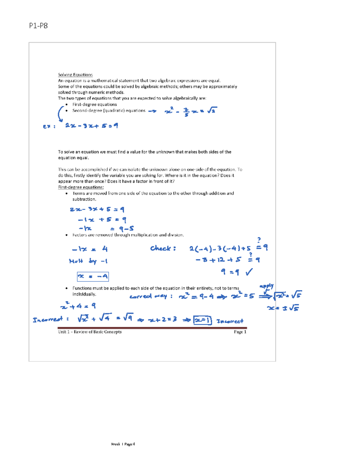 MATH 1401-Filled-In Notes - MATH 1401 - P1-P P15-P - Studocu
