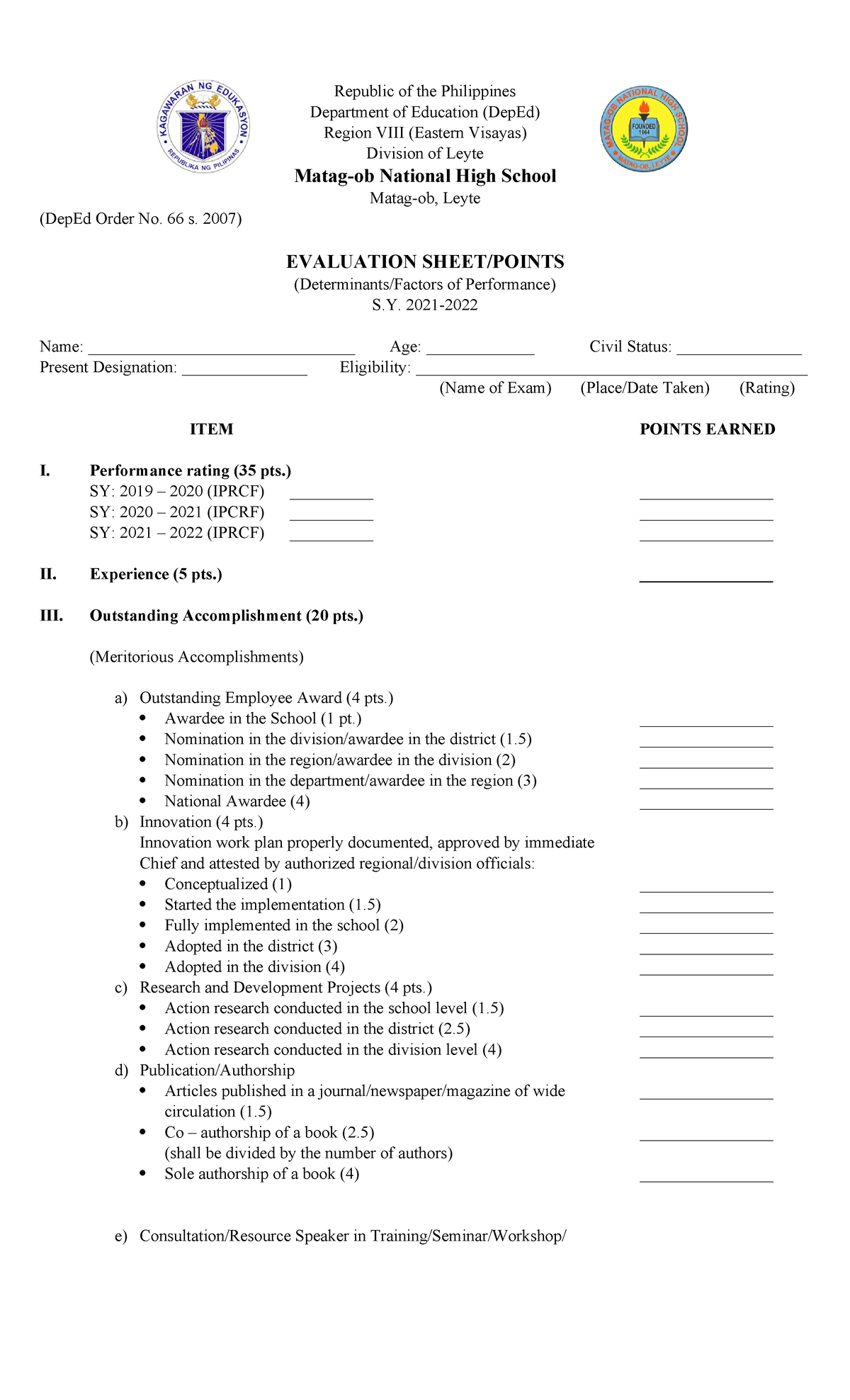 CAR-P Revised - Republic of the Philippines Department of Education ...