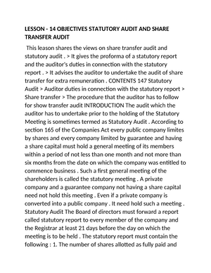 what is share transfer audit