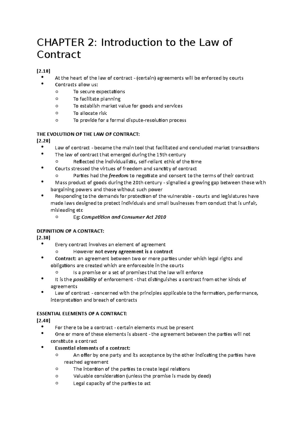 Chapter 2 - Introduction To Law Of Contract - CHAPTER 2: Introduction ...