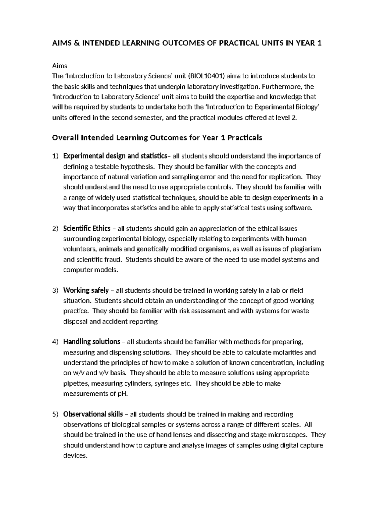 Aims and ILOs Information - AIMS & INTENDED LEARNING OUTCOMES OF ...