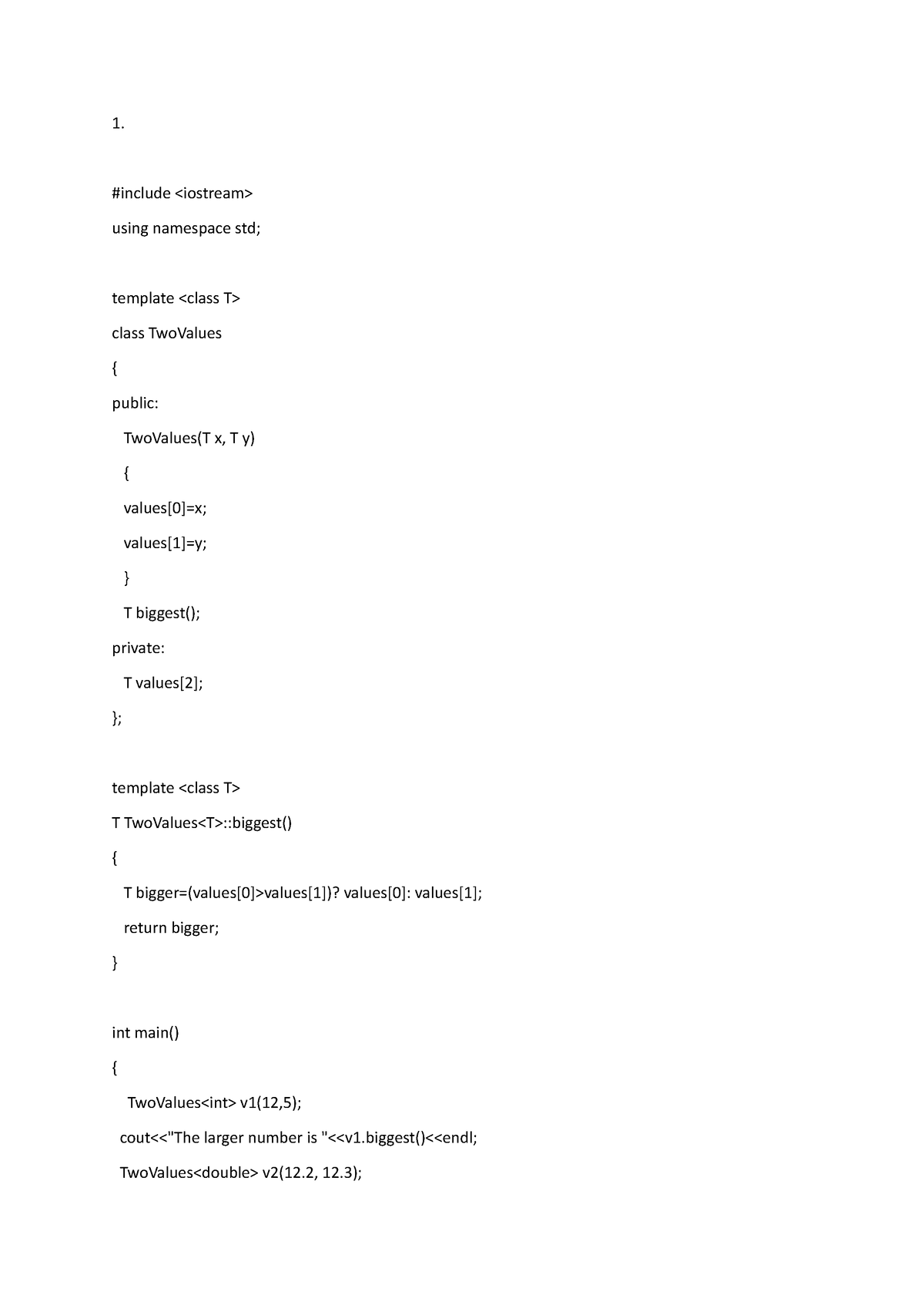 c-tutorial-week14-1-include-using-namespace-std-template-class-twovalues-studocu