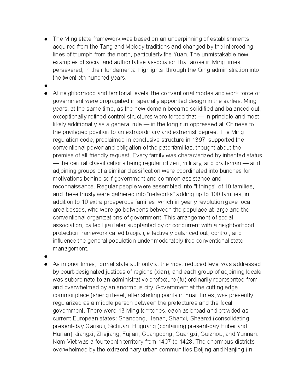 Government and administration - The Ming state framework was based on ...