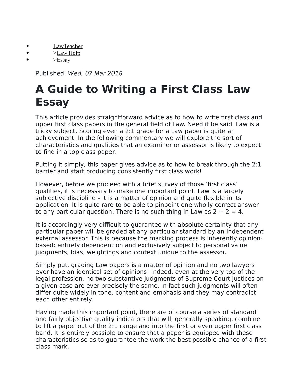 workplace law essays