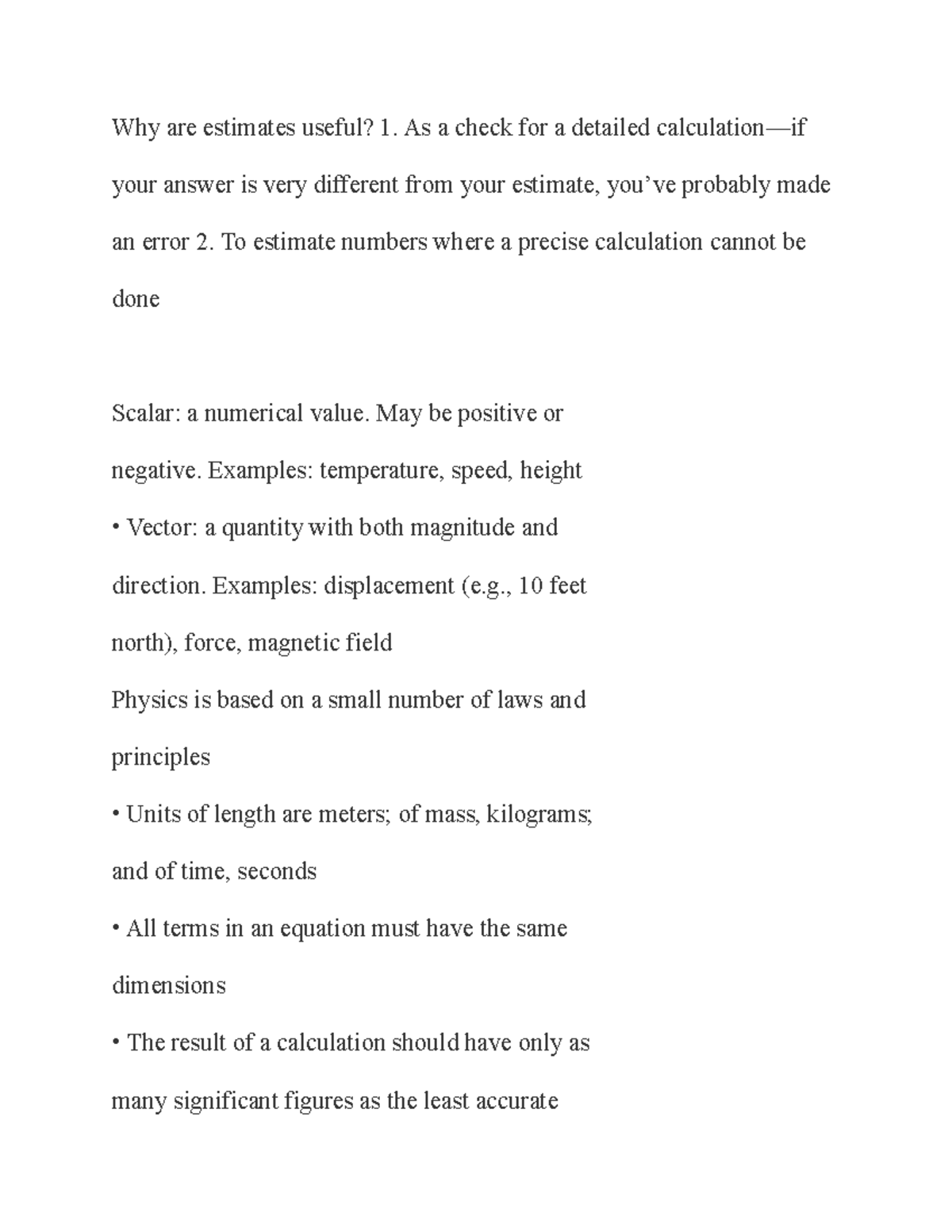 Chapter 1 - This is notes from physics at UGA - BIOL 1104 - UGA - Studocu