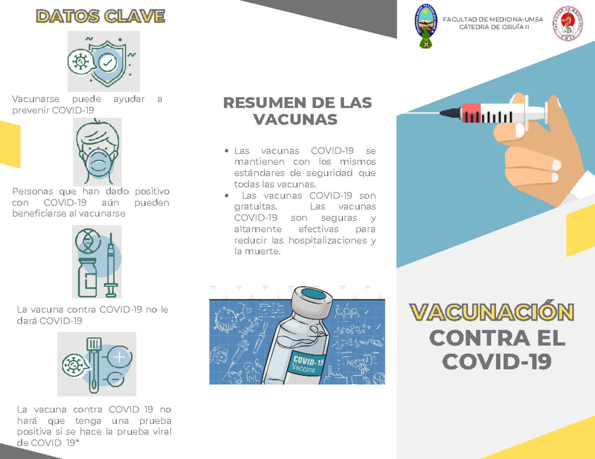 Triptico - libro - Vacunarse puede ayudar a prevenir COVID- Las vacunas