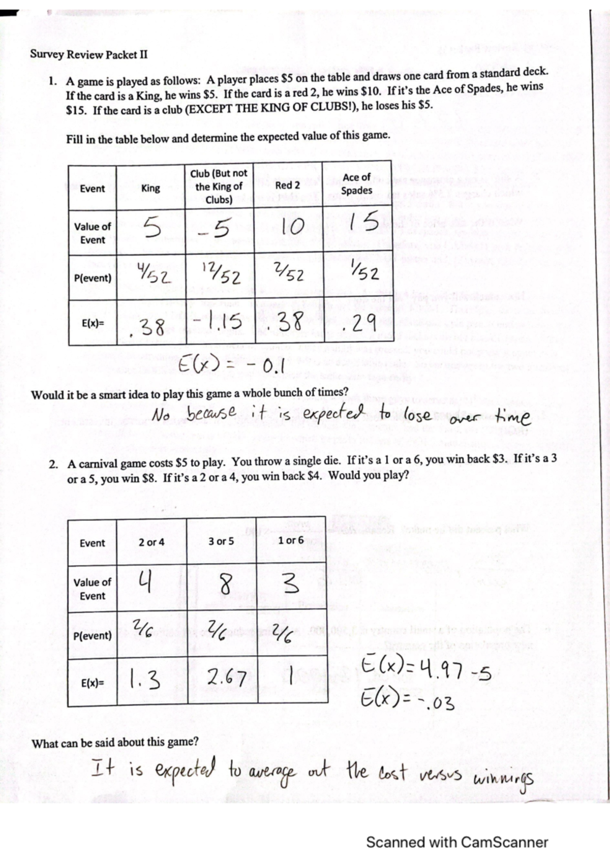 Survey Packet 2 Part 4 Math 1102 Studocu