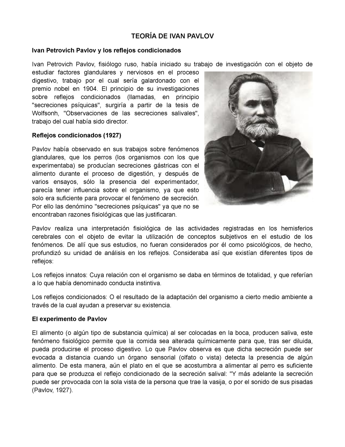 experimento de ivan pavlov