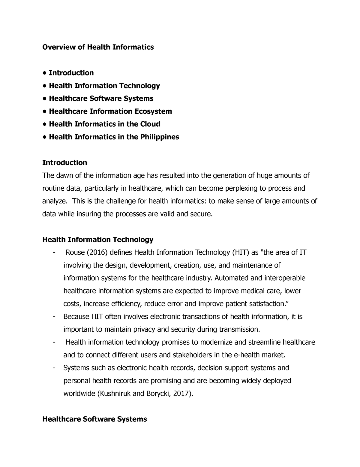 thesis on health information system