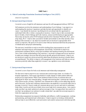 Task 1 D082 Emotional And Cultural Intelligence - D082 Task 1 B ...