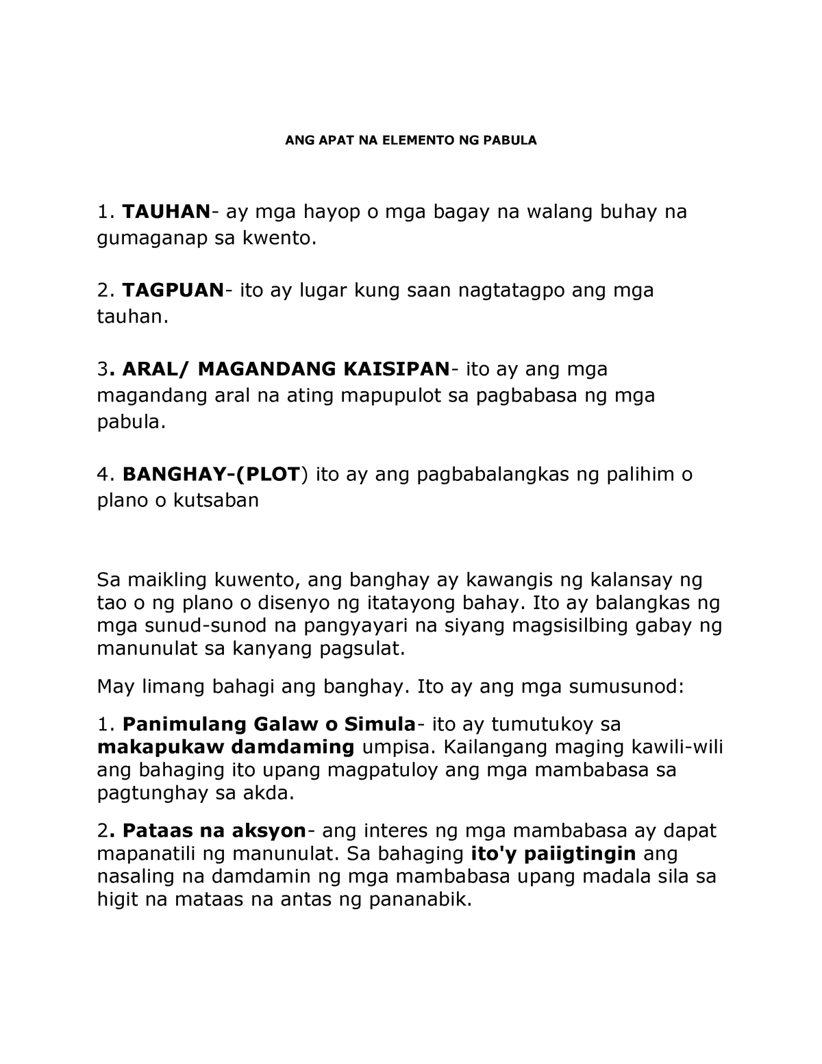 Gabay Tungkol Sa Ang Apat Na Elemento Ng Pabula Ang Apat Na Elemento Ng Pabula Tauhan Ay Mga 6746