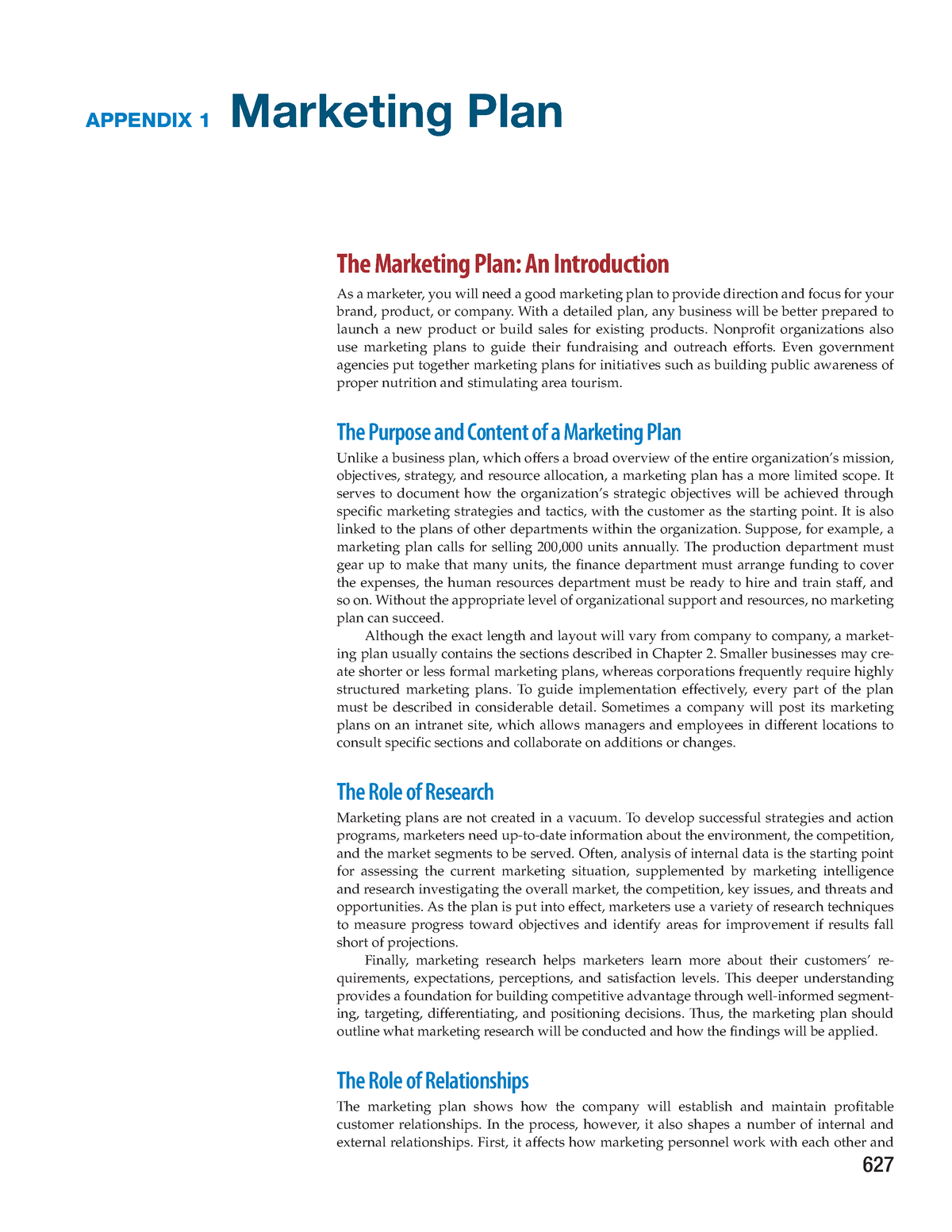 Mkt-plan-ref - mar - 627 The Marketing Plan: An Introduction As a ...