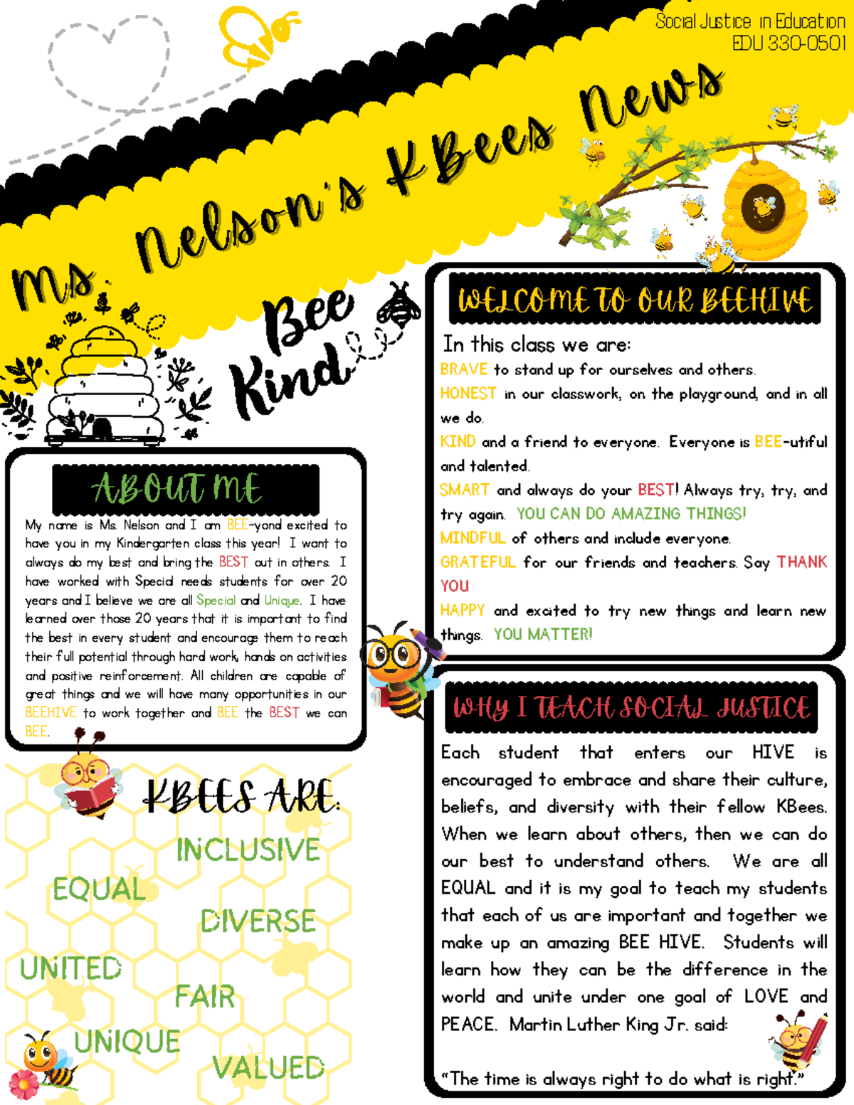 Social Justice Newsletter Final - M s. N e l s o n ' s K B e e s N e w ...