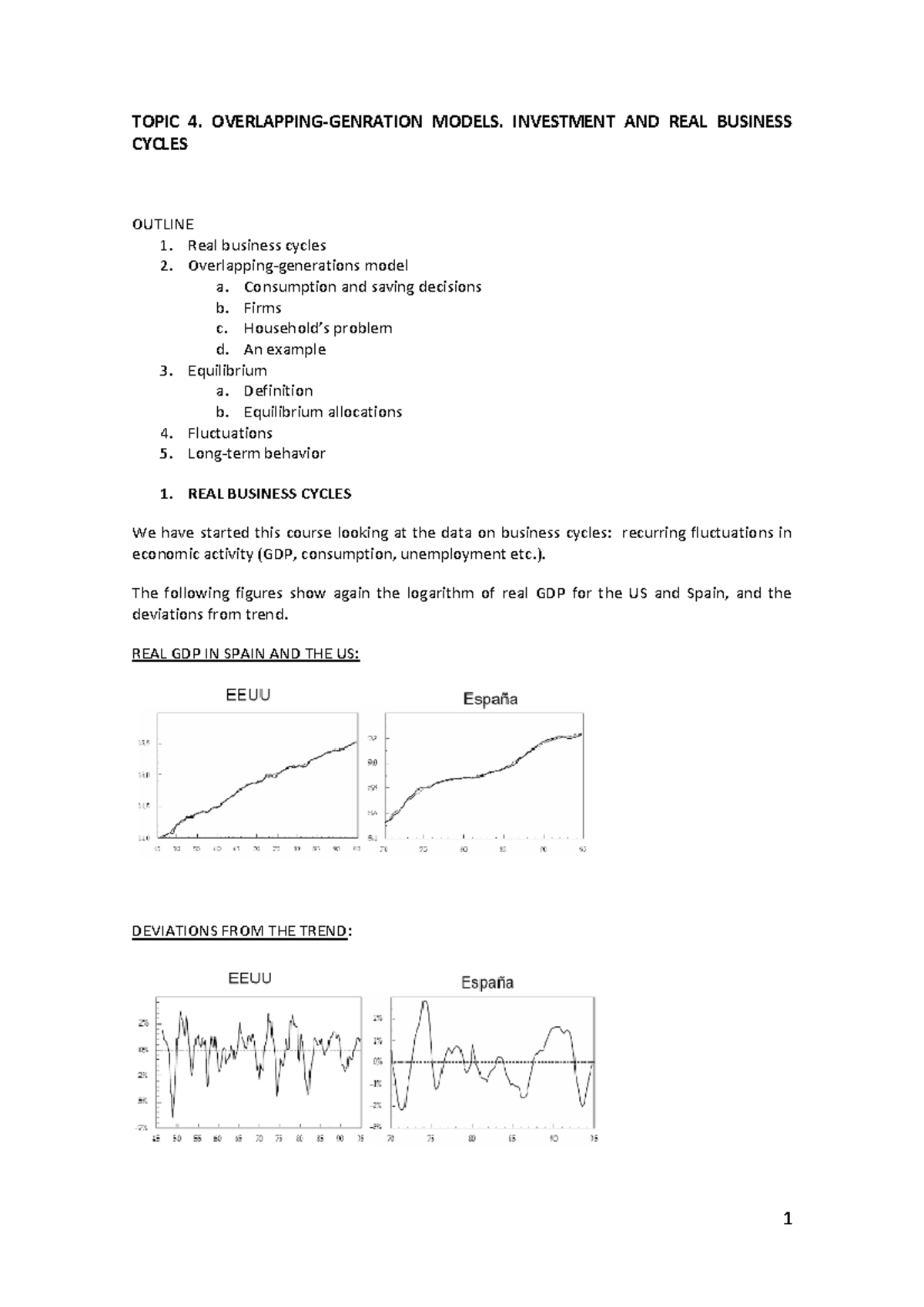 Topic 4. Overlapping- Genration Models. Investment AND REAL Business ...
