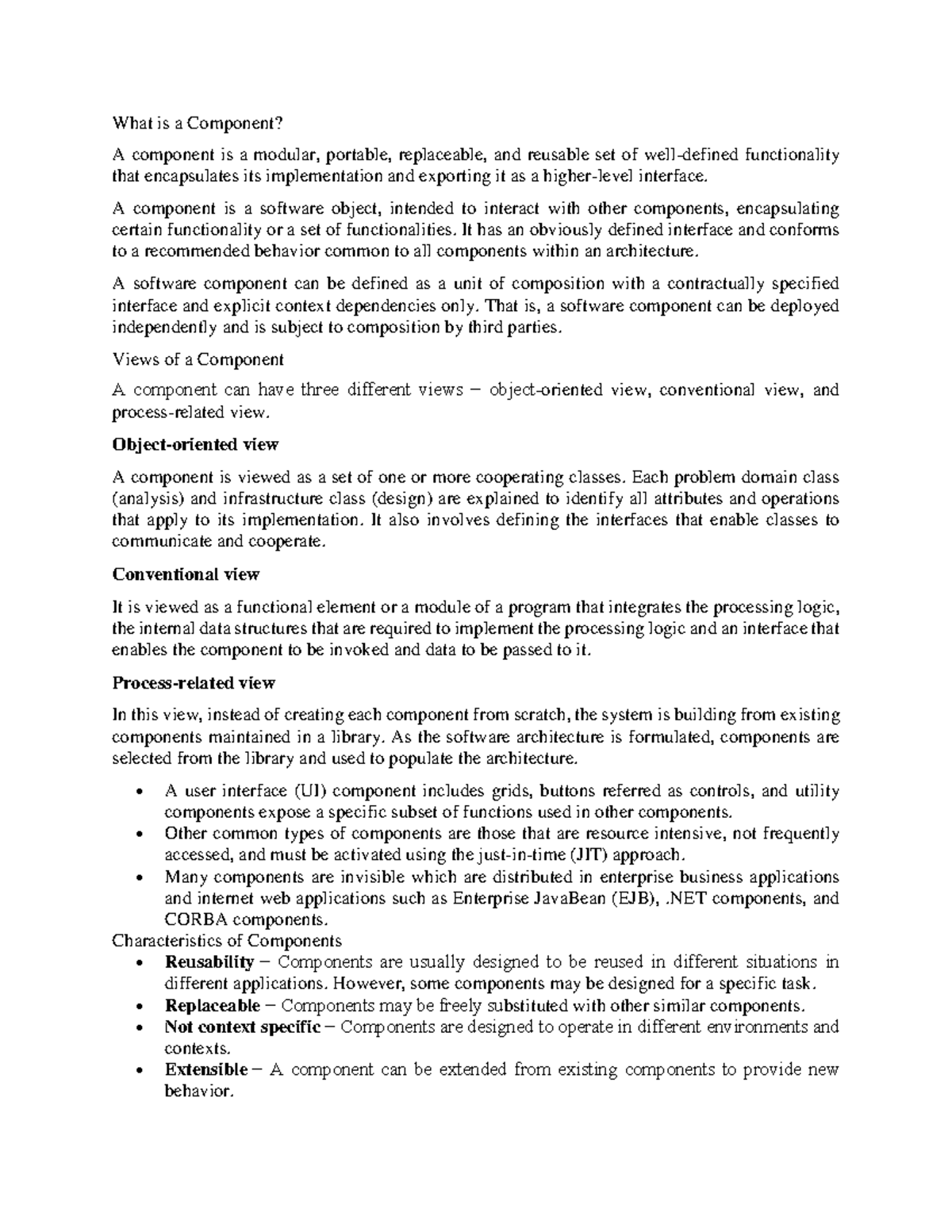 Component-Based Architecture - What is a Component? A component is a ...