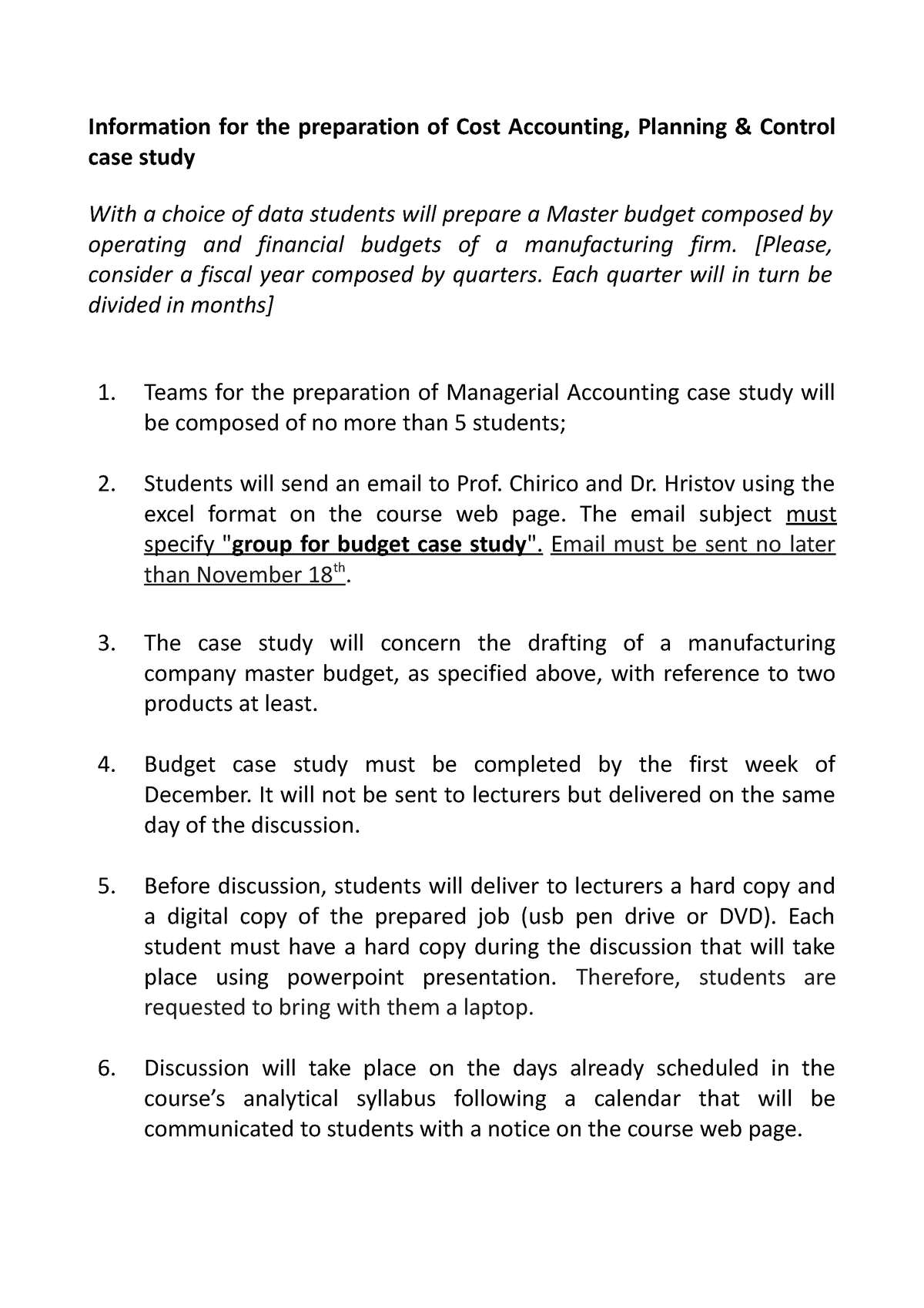 case study cost accounting