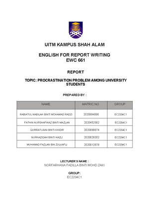 EWC661 Final Report - January 2023 CEEM220 4A Title : Factors Shaping ...