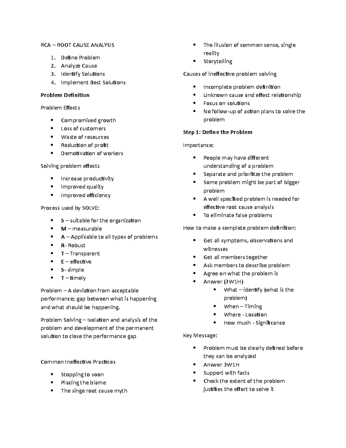 root-cause-analysis-rca-root-cause-analysis-define-problem-analyze