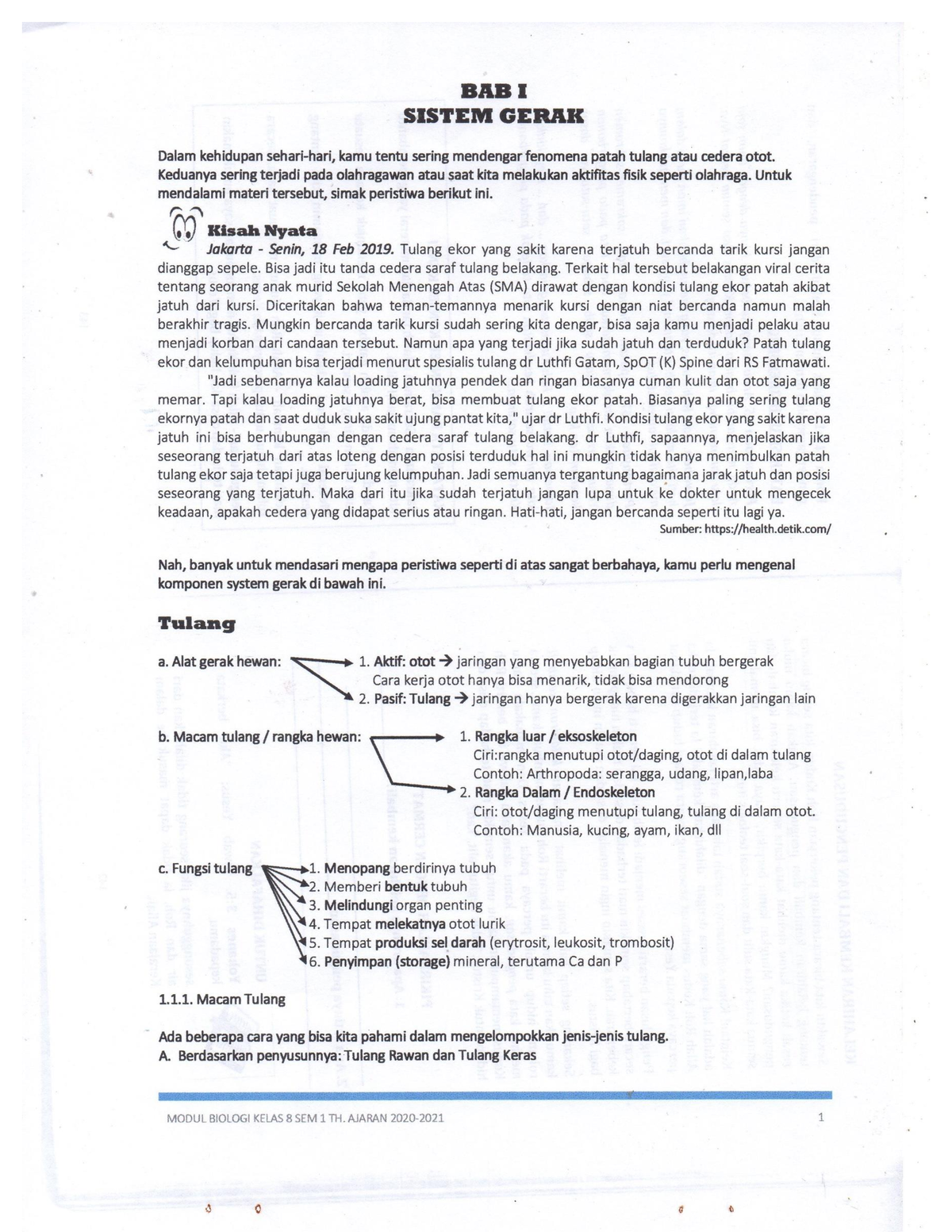 BAB 1 Biologi Kelas 8 (19 Halaman) - Biology - Studocu