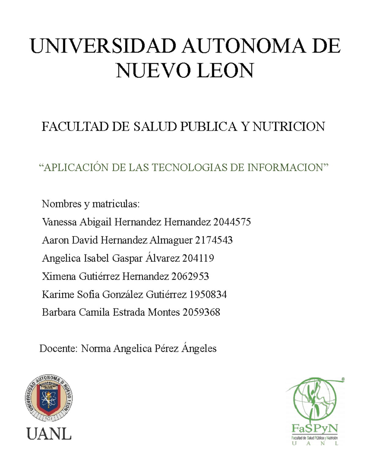 Eviencia 1 1 - evcefvervr - UNIVERSIDAD AUTONOMA DE NUEVO LEON FACULTAD ...