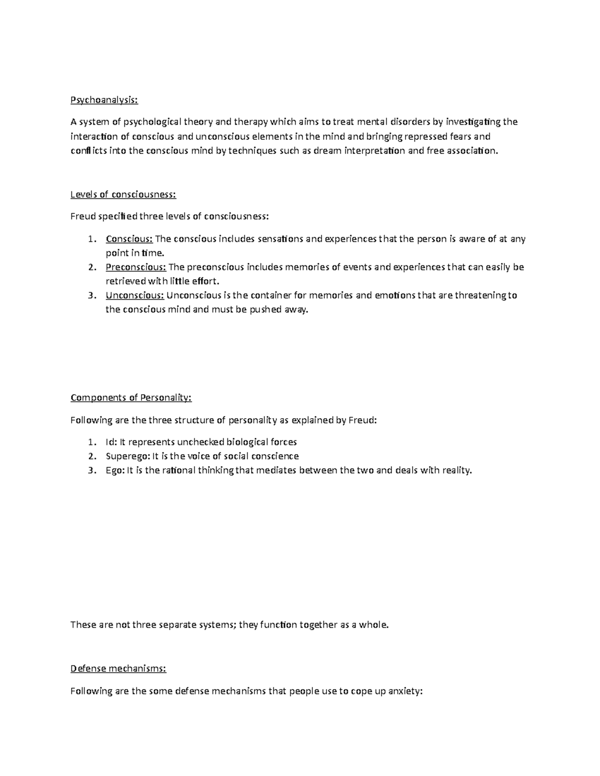 Psychoanalysis and its further explanation - Psychoanalysis: A system ...