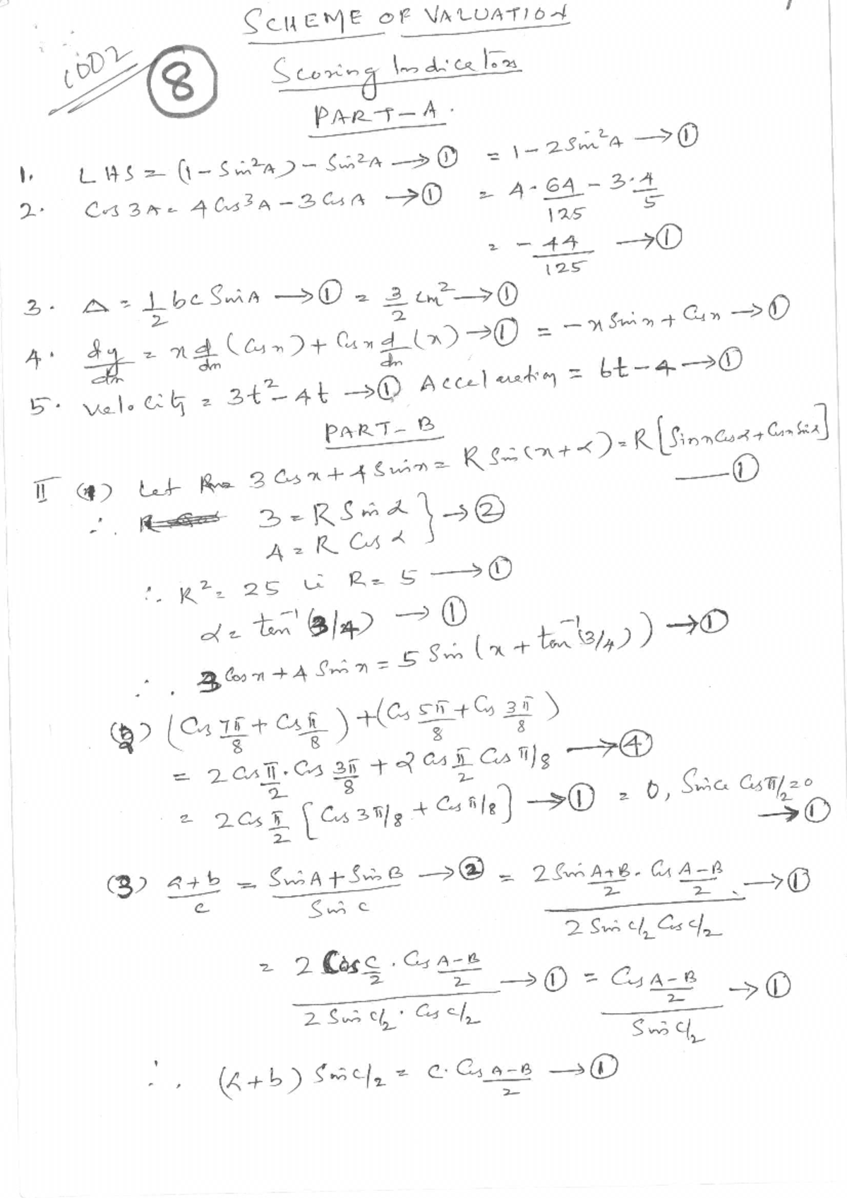 Maths evaluation scheme - Mechanical Engineering - Studocu