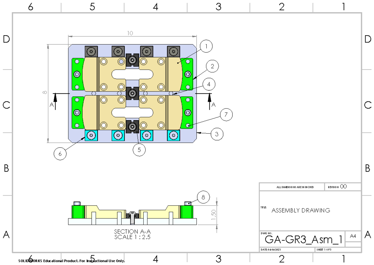 GA-GR3 Asm 2D - Dwg - 8 10 ####### GA-GR3_Asm_1 A 1 2 3 4 6 5 7 SECTION ...