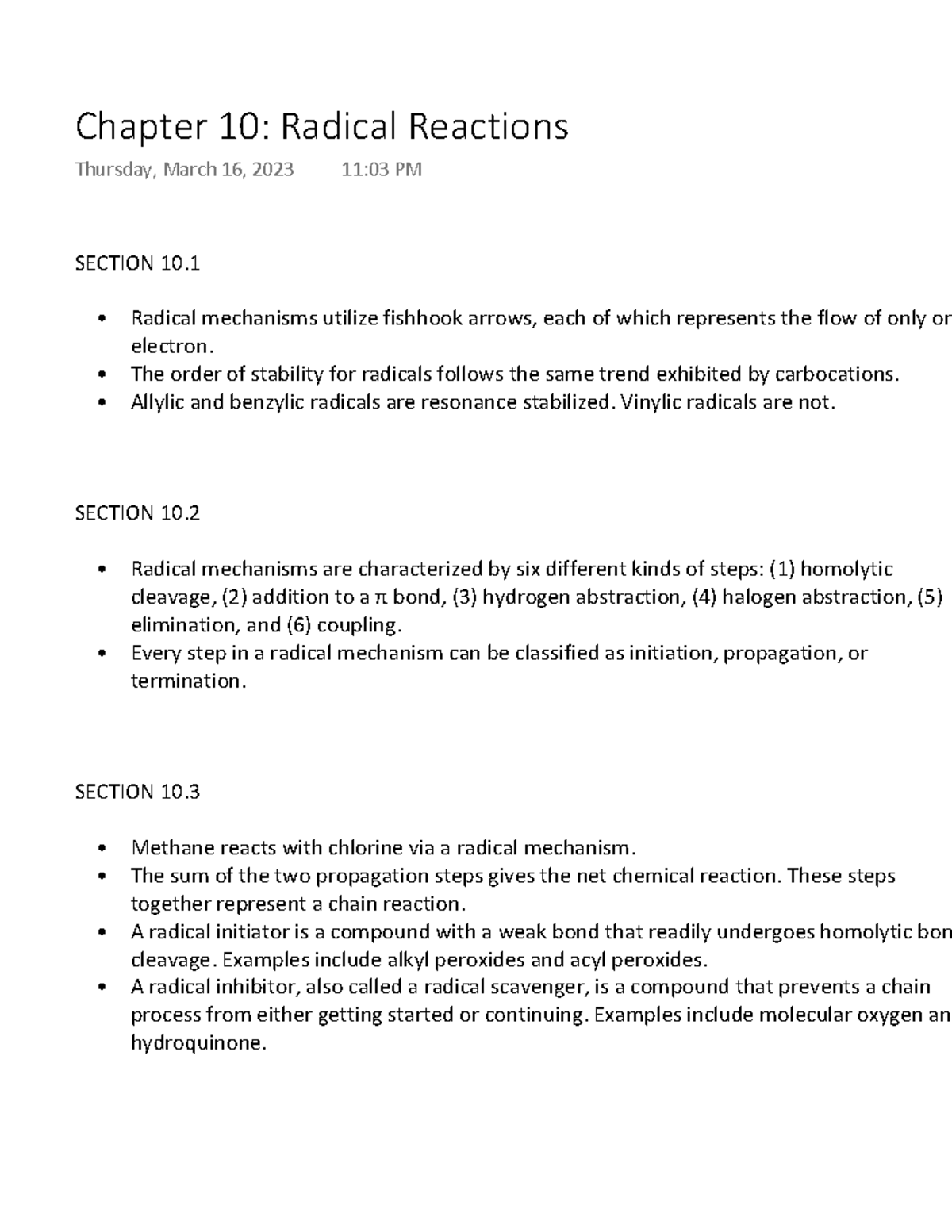 Chapter 10 Radical Reactions Summary SECTION 10 Radical Mechanisms chapter-10-radical-reactions-summary-section-10-radical-mechanisms