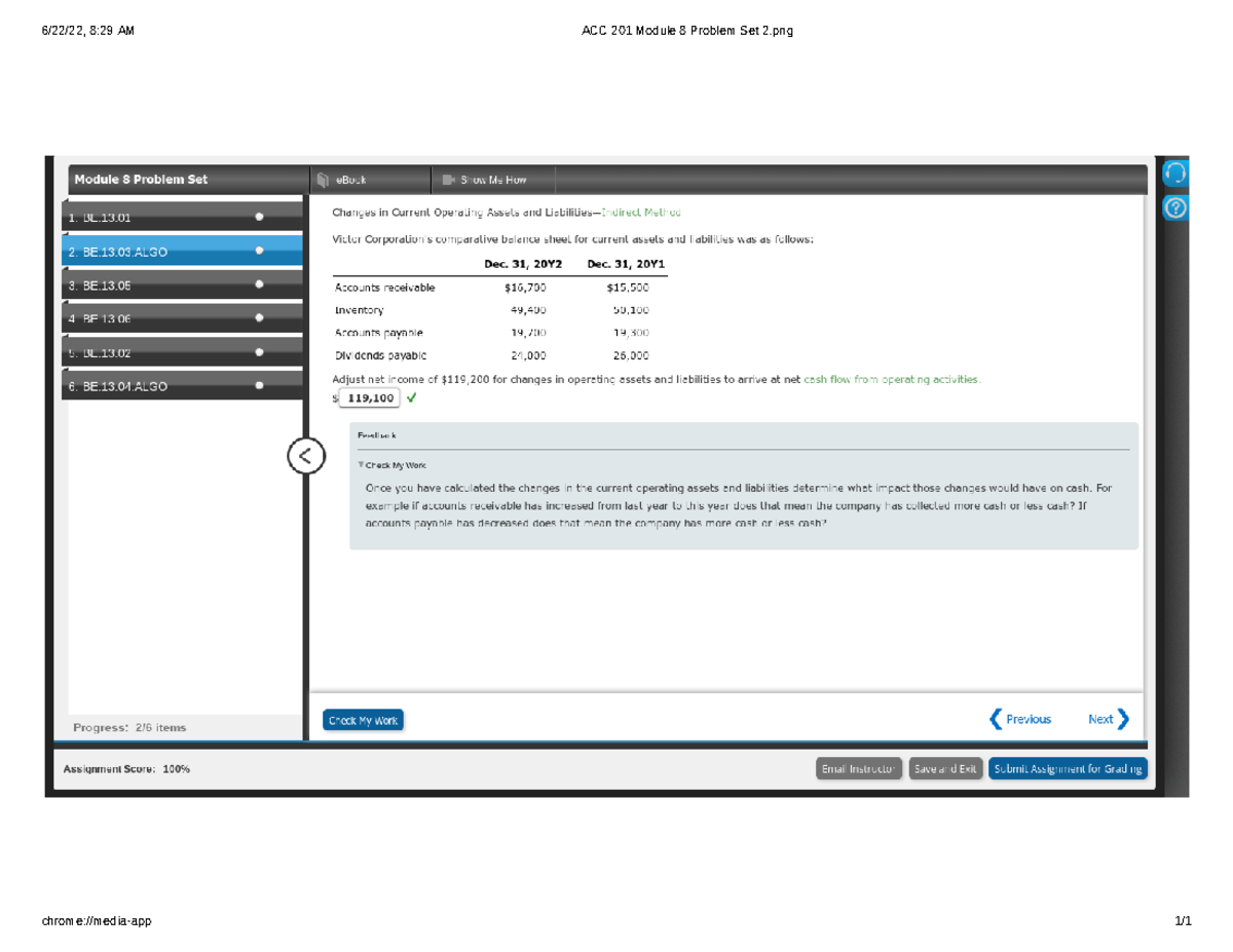 ACC 201 Module 8 Problem Set 2 - ACC201 - 6/22/22, 8:29 AM ACC 201 ...