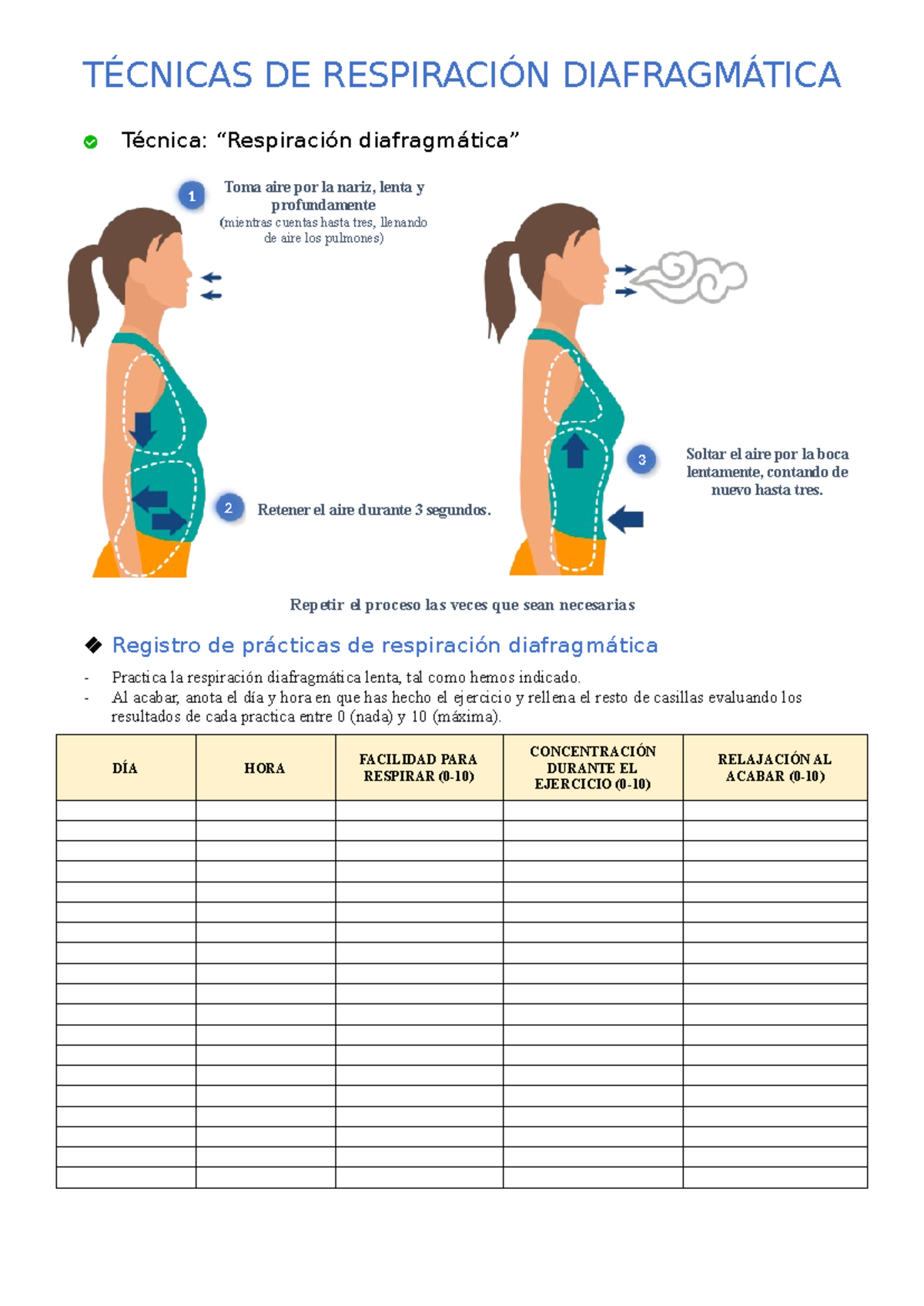 Técnicas PARA DE Respiración Profunda - TÉCNICAS DE RESPIRACIÓN ...