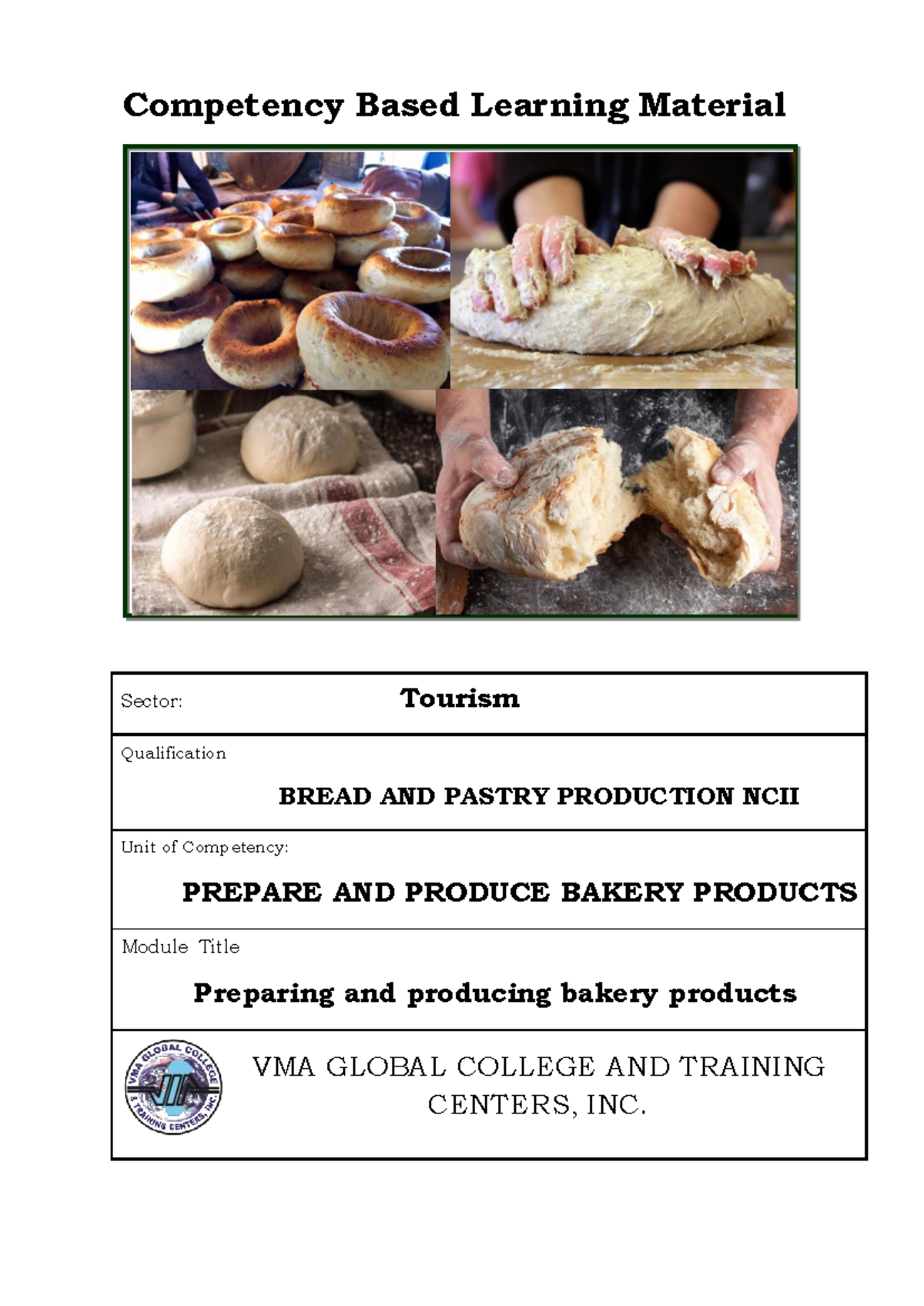 Cblm Core 1 Prepare And Produce Bakery Products - Competency Based 