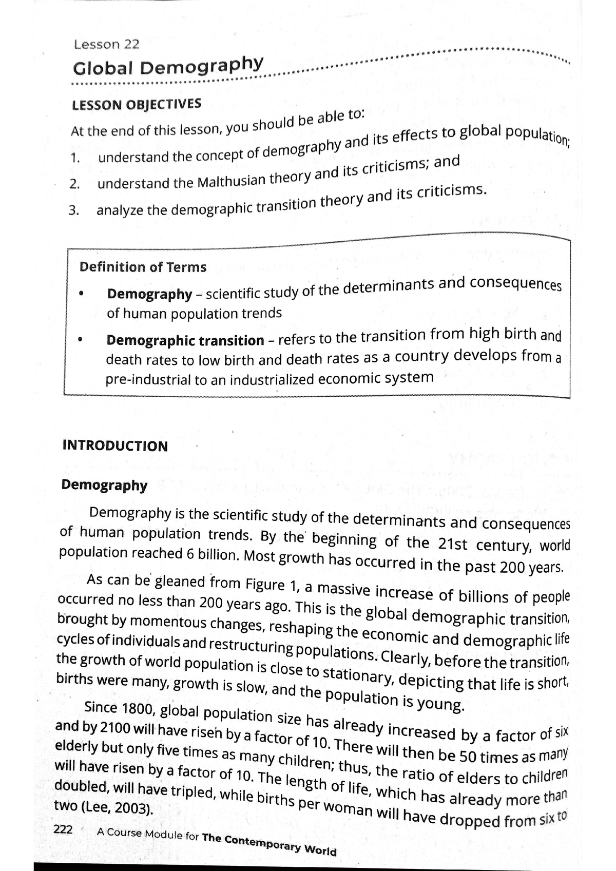 global demography essay brainly